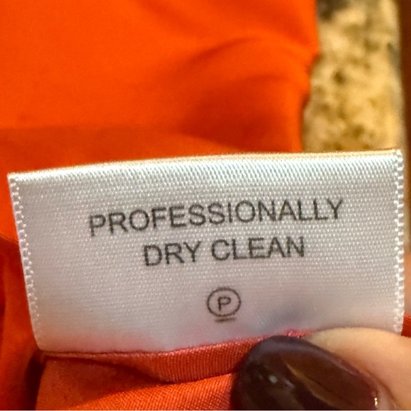 Tory Burch Vibrant Orange Silk Blouse Top. Size 6. Ruffled neckline EUC - Picture 6 of 9